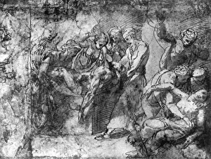 Renaissance Art Study Impressions: Study for an Entombment, attributed to Raphael, 1913. Artist: Raphael