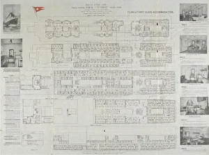Navires De Croisière Impressions: Plan de pont de première classe du Titanic, 1911. Artiste : Inconnu.