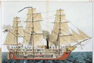 Oxford Science Archive Images Impressions: Transitional ship, 1886