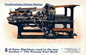 Black And White Industrial Scene Impressions: Two-Revolution Printing Machine, c1908. Artist: Burton-Rake