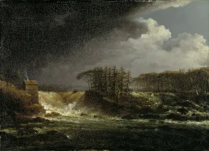 Nineteenth Century Nature Scenes Impressions: A Waterfall