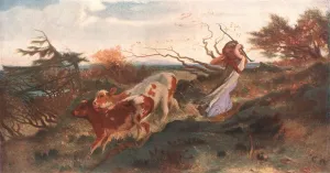 British Animal Husbandry Impressions: Wind on the Wold, 1863, (c1902). Creator: Unknown