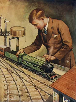 Vintage Railway Illustration Impressions: The Young Engineer, c1930. Creator: Unknown