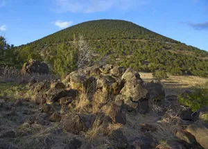 National Monument Landscapes Impressions: Capulin Volcano cinder code, extinct, Capulin Volcano National Monument, New Mexico