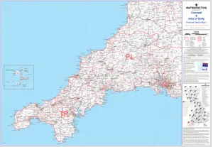 Plan de secteur postal feuille 1 Cornouailles et îles Scilly.
