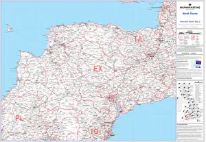 Carte du secteur postal feuille 2 Nord Devon.