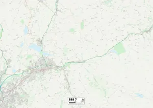 Impression encadrée : Pendle BB8 7 Carte