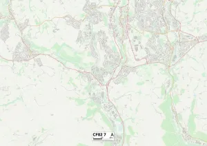 Caerphilly CF82 7 Carte