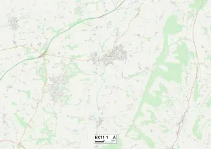Impression encadrée : Exeter EX11 1 Carte