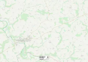 Impression encadrée : Exeter EX38 7 Carte