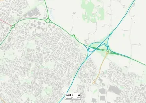 Impression encadrée : Gloucester GL3 3 Carte