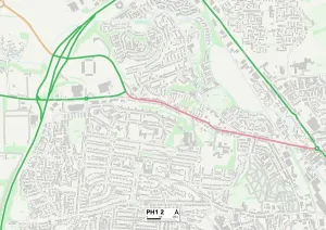 Perth et Kinross PH1 2 Carte.