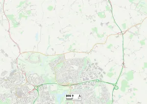 Impressions de Carte Secteur du Code Postal de Redditch B98 9 Heath Robinson Impressions: Redditch B98 9 Plan