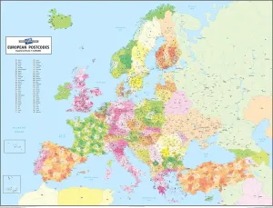 Images datées: Carte de Code Postal Européen.