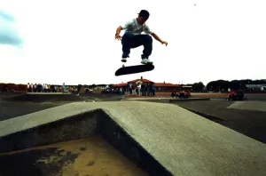 Action du skatepark de South Shields où laméricain pro.
