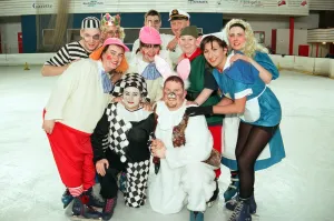Vintage Fancy Dress Costumes Impressions: Regulars from the Cleveland Hotel, Middlesbrough held a fancy dress ice skate