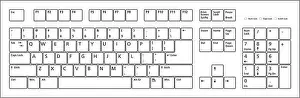 Clavier de PC au format vectoriel, avec 104 touches.
