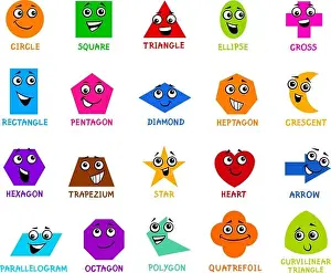 dessins animés de formes géométriques de base