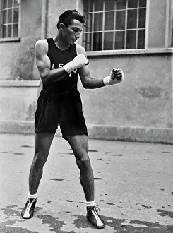 Male Athlete Portrait Impressions: A fighter during training