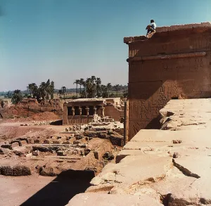 Dendera Temple Egypt Impressions: General view of the interior of the temple complex at Dendera