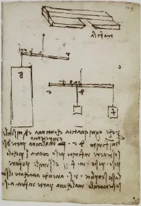 Renaissance Artist Leonardo Da Vinci Impressions: Physics calculations using different weights