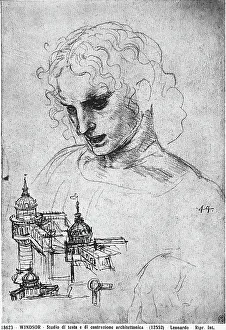 European Renaissance Baroque Styles Impressions: Study of a head and of an architectural structure