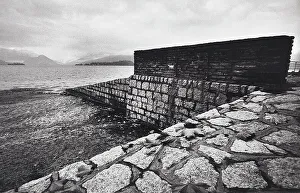 Natural Coastal Scenery Impressions: View of the beach with wall