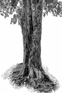 Septembre Impressions: Vue rapprochée de la texture sur un arbre.