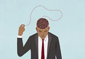 Impressions de Homme d'affaires tirant à la ficelle de son cerveau Février Impressions: L'homme d'affaires tirant à la ficelle de son cerveau.