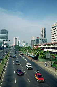 Impressions de La rue Thamrin et le ciel de Jakarta, Java, Indonésie, Asie du Sud-Est, Asie Jakarta Impressions: La rue Thamrin et le ciel de Jakarta, Java, Indonésie, Asie du Sud-Est, Asie.