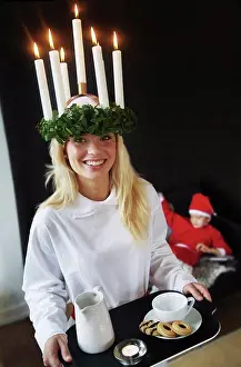 Christmas Biscuits Impressions: Lucia with tray and pixie
