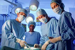 Operating Room Staff Impressions: MODEL RELEASED. Surgery