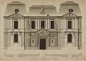 Carnavalet Museum Collection Impressions: Plan and Elevation of the Facade of the Carnavalet Hotel