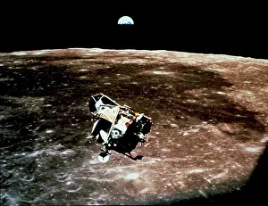 Apollo 11 Lunar Module Impressions: A view of the Apollo 11 lunar module Eagle as it returned from the surface of the moon to dock with the command module