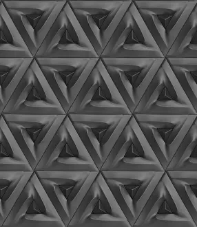 Minimalist Decorative Item Impressions: This 3D geometric pattern features a repetitive triangular design
