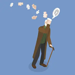 Medical Care Services Impressions: 3D Isometric Flat Illustration of Memory Problems