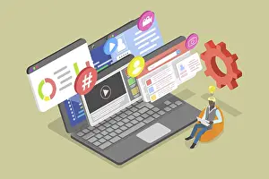 Computer Software Development Impressions: 3D Isometric Flat Illustration of Web Developer