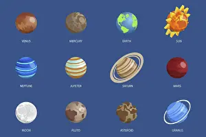 Solar System Planets Impressions: 3D Isometric Flat Vector Set of Solar System Planets