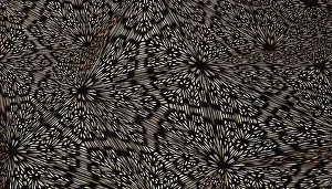 Art Numérique Impressions: Fond d'écran numérique abstrait en 3D avec un design de rayonnement doré éclatant provenant de plusieurs points sur un