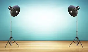 Empty Studio Environment Impressions: 3d rendering of a retro styled background