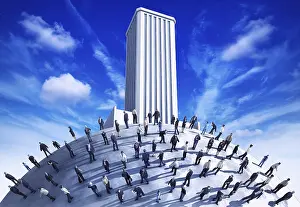 Urban Environment Image Impressions: 3D rendering of an teamwork concept