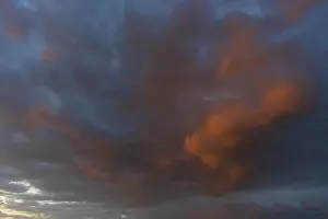 Reddish Clouds Germany Impressions: Abned sky with reddish clouds, Thuringia, Germany