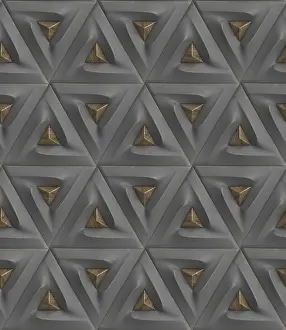 Triangular Geometric Pattern Impressions: This abstract 3D geometric pattern features intricate triangular designs