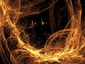 Fractal Art Design Impressions: Abstract fire frame computer-generated image