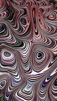 Impressions de Fond d'écran géométrique abstrait - image générée par ordinateur. Art fractal : cercles concentriques plissés et déformés, répétés de nombreuses fois. Motif en marbre gnarlé Formes Géométriques Impressions: Fond d'arrière-plan géométrique abstrait - image générée par ordinateur.