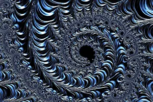 Fractal Geometry Design Impressions: Abstract metallic background - computer-generated image