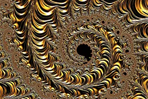 Fractal Geometry Pattern Impressions: Abstract metallic background - computer-generated image