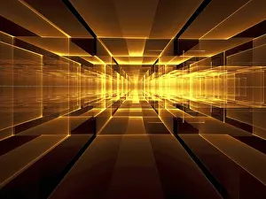 Abstract Technology Background Impressions: Abstract perspective technology background - computer-generated image