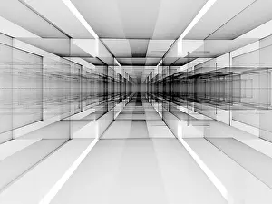 Abstract Tech Background Impressions: Abstract perspective technology background - computer-generated image