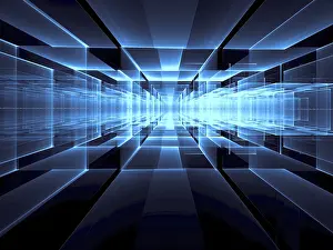 Abstract Technology Background Impressions: Abstract perspective technology background - computer-generated image
